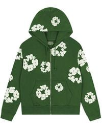 DENIM TEARS - Wreath-Print Zip-Up Hoodie - Lyst