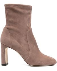 Stuart Weitzman - Stiefeletten Mit Blockabsatz 90Mm - Lyst