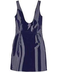 Ferragamo - Patent Leather Mini Dress - Lyst