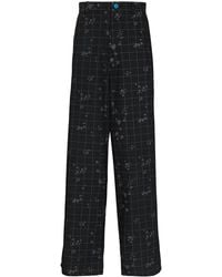 Undercover - Pantalones Holgados Con Estampado A Cuadros - Lyst