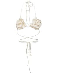 Magda Butrym - Floral-Applique Halterneck Bikini Top - Lyst
