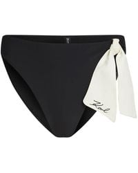 KARL LAGERFELD - Bow-Detail Cheeky Bikini Bottoms - Lyst