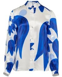 Themis Z - Theano Floral-Print Silk Shirt - Lyst