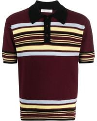 Wales Bonner - Wander Striped Wool Polo Shirt - Lyst