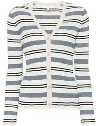 Maison Kitsuné - Fine-Ribbed Striped Cardigan - Lyst