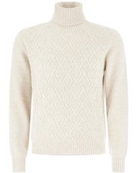 Panicale - Diamond-Knit Roll-Neck Sweater - Lyst