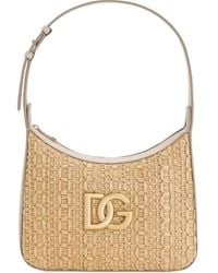 Dolce & Gabbana - Rafia Crochet Shoulder Bag - Lyst