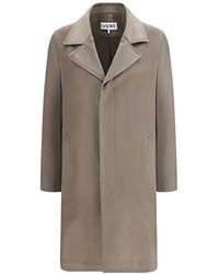 Loewe - Cotton Collar Coat - Lyst