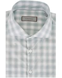 Canali - Camisa Tejida A Cuadros - Lyst
