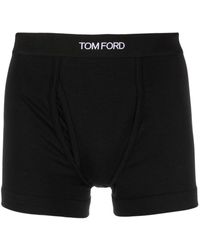 Tom Ford - Boxer en coton stretch à taille à logo - Lyst