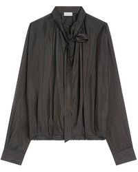 Dries Van Noten - Drawstring Cupro Blouse - Lyst