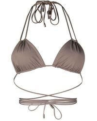 Saint Laurent - Haut de bikini à design cache-cœur - Lyst