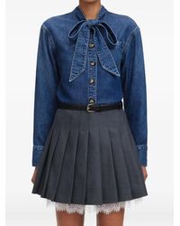 Self-Portrait - Pussy-Bow Buttoned Shirt - Lyst