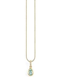 Sydney Evan - Aquamarine And Diamond Pendant Necklace - Lyst