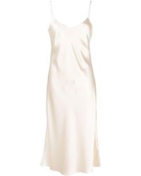 Polo Ralph Lauren - V-neck Silk Midi Dress - Lyst