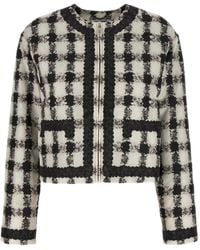 Moschino - Short Jacket With All-Over Texture Print - Lyst