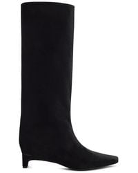 Loulou de Saison - Naomi Kitten-Heel Velvet Boots - Lyst
