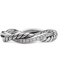David Yurman - Sterling Petite Infinity Diamond Band Ring (4Mm) - Lyst