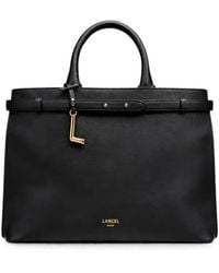Lancel - Faubourg Logo-Charm Grained-Leather Tote Bag - Lyst