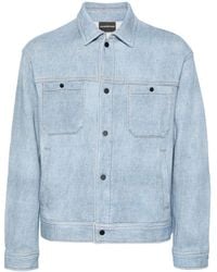 Emporio Armani - Cotton Shirt Jacket - Lyst