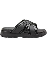 Bogner - Embossed-Crossover Flat Sandals - Lyst