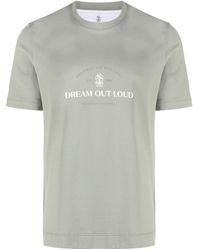 Brunello Cucinelli - Slogan-print Cotton T-shirt - Lyst