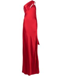 Michelle Mason - Vestido de fiesta con panel drapeado - Lyst