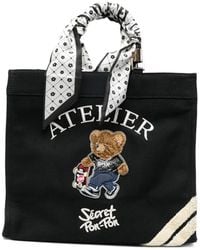 Secret Pon-pon - Medium Saint Tropez Teddy-Bear Tote Bag - Lyst