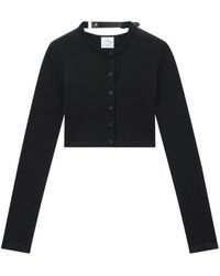 Courreges - Buckled Cropped Cardigan - Lyst