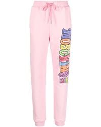 Moschino - Logo-Print Cotton Track Pants - Lyst