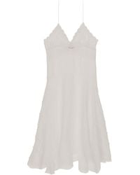Saint Laurent - Lace-trim Silk Slip Mini Dress - Lyst