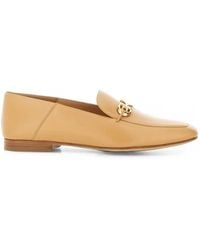 Ferragamo - Gancini Plaque Leather Loafers - Lyst