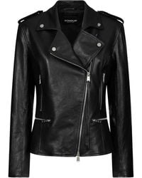 Dondup - Asymmetric Zip Leather Jacket - Lyst