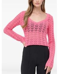 Twinset - V-Neck Open-Knit Sweater - Lyst