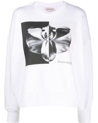 Alexander McQueen - Floral-print Cotton Sweatshirt - Lyst