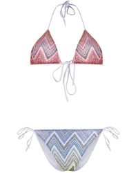 Missoni - Triangel Bikini Met Chevron Streep - Lyst