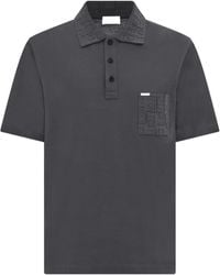 Ferragamo - Jacquard Pocket Polo Shirt - Lyst