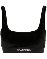 Tom Ford - Samt-Bralet mit Logo-Jacquard - Lyst