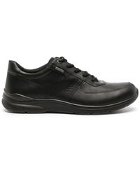 Ecco - Irving Logo-embossed Leather Sneakers - Lyst