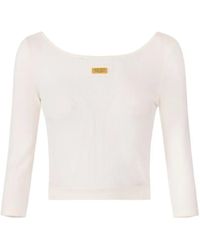 Elisabetta Franchi - Logo-Plaque Knit Top - Lyst