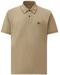 C.P. Company - Logo-Detail Short-Sleeve Cotton Polo Shirt - Lyst