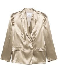 Erika Cavallini Semi Couture - Double-Breasted Satin Jacket - Lyst