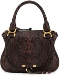 Chloé - Small Marcie Snake-Effect Leather Tote Bag - Lyst