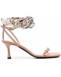 N°21 - Chain-Link Leather Sandals - Lyst