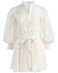 Alice + Olivia - Lucy Broderie-Anglaise Mini Dress - Lyst
