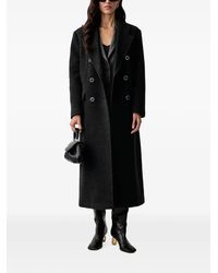 Pinko - Long Double-Breasted Coat - Lyst