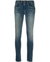 RRL - Stonewashed Mid-Rise Skinny Jeans - Lyst