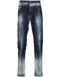 Philipp Plein - Distressed Straight-Leg Jeans - Lyst
