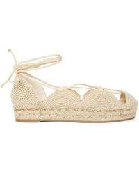 Loewe - Lace-Up Flat Espadrilles - Lyst