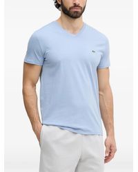 Lacoste - Logo-Patch V-Neck T-Shirt - Lyst